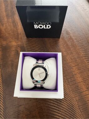 Movado Silver & Pink Watch
